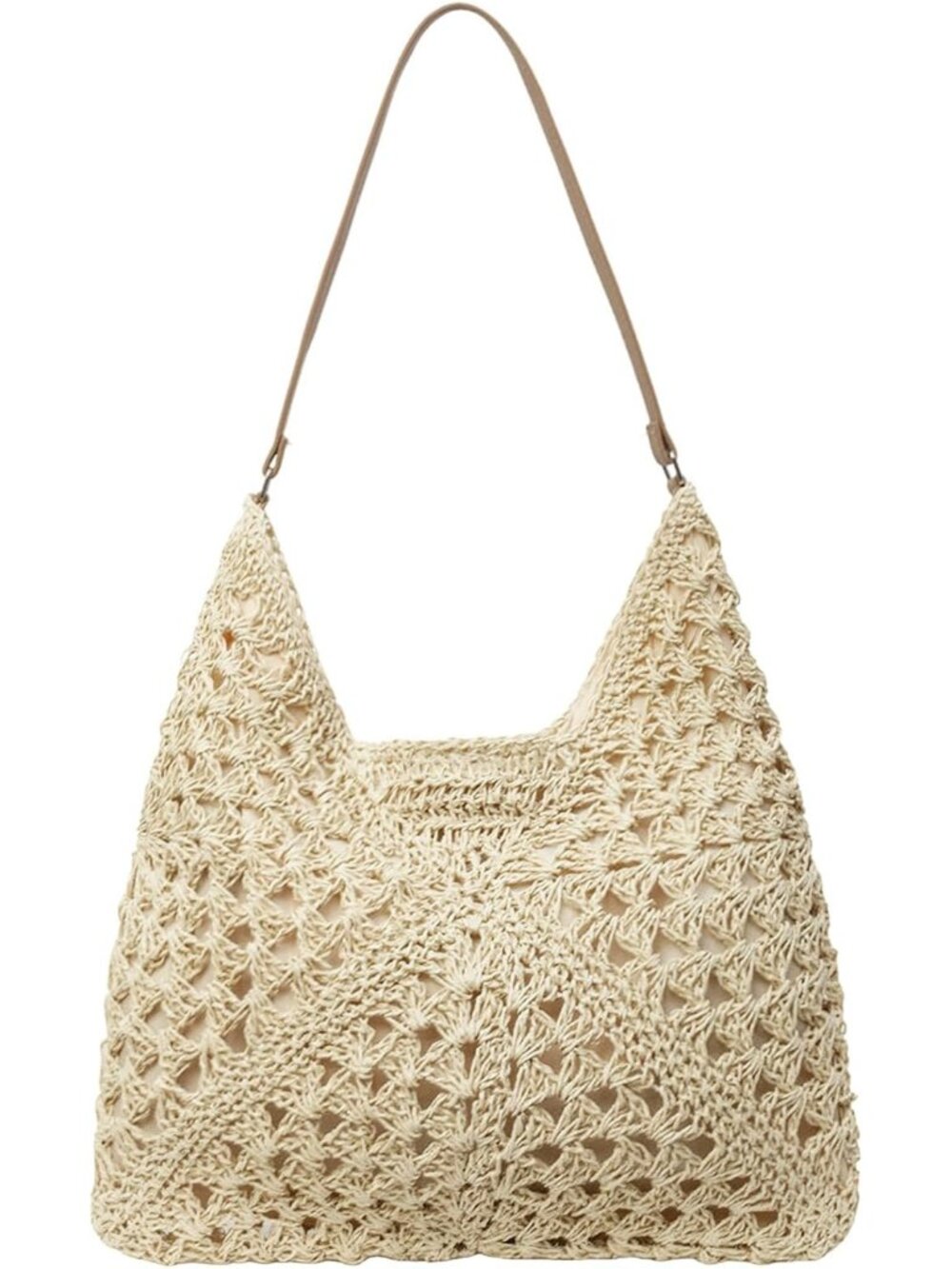 Women's Cream Travel Bag Beach Essentials Soft Shoulder Strap Three-Dimensional